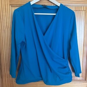 Ann Taylor Teal Wrap Blouse